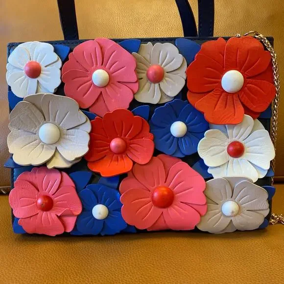 KATE SPADE Madison Daisy Lane Sam Leather Floral Convertible Crossbody Satchel - Picture 5 of 13